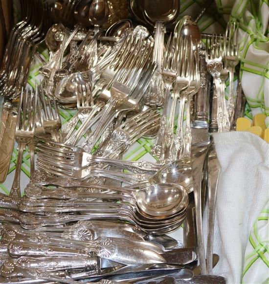 A quantity of silver plated cutlery